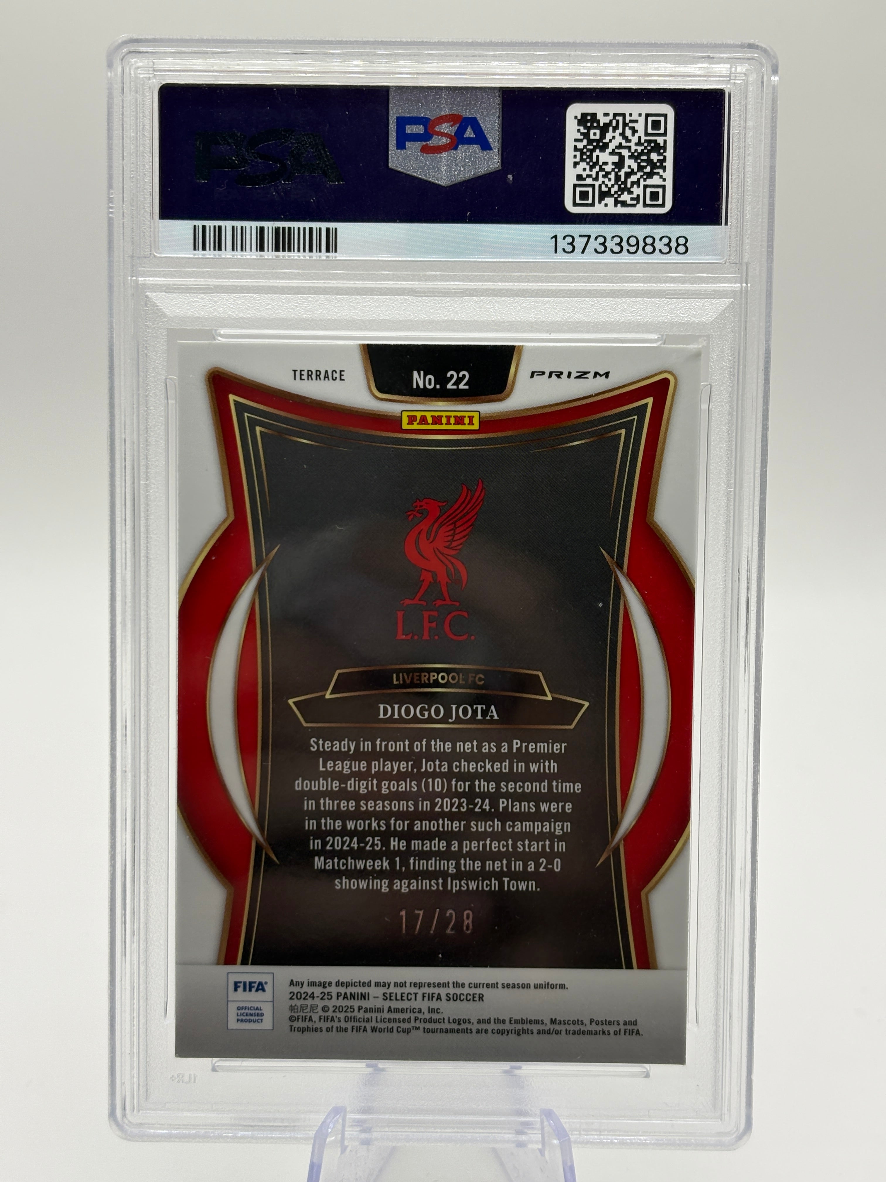 2024-25 Select Fifa #22 Diogo Jota Jade Dragon Scale PSA 9 FRENLY BRICKS - Open 7 Days